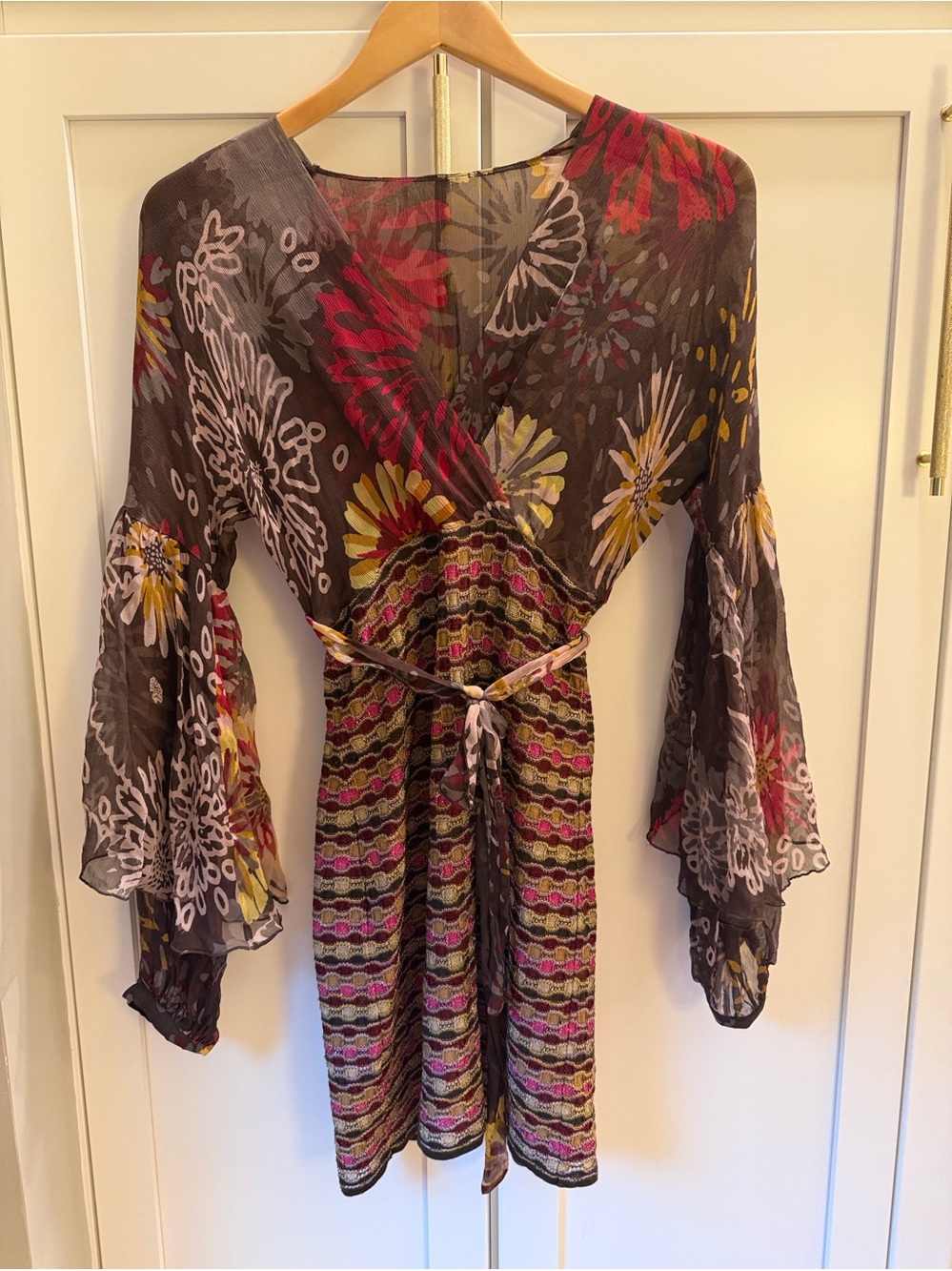 Missoni- Vintage 2000s silk wrap dress- damaged